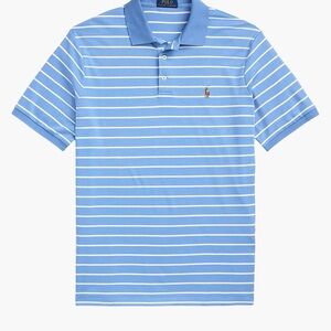 Polo by Ralph Lauren Men's Light Blue and White Striped Polo